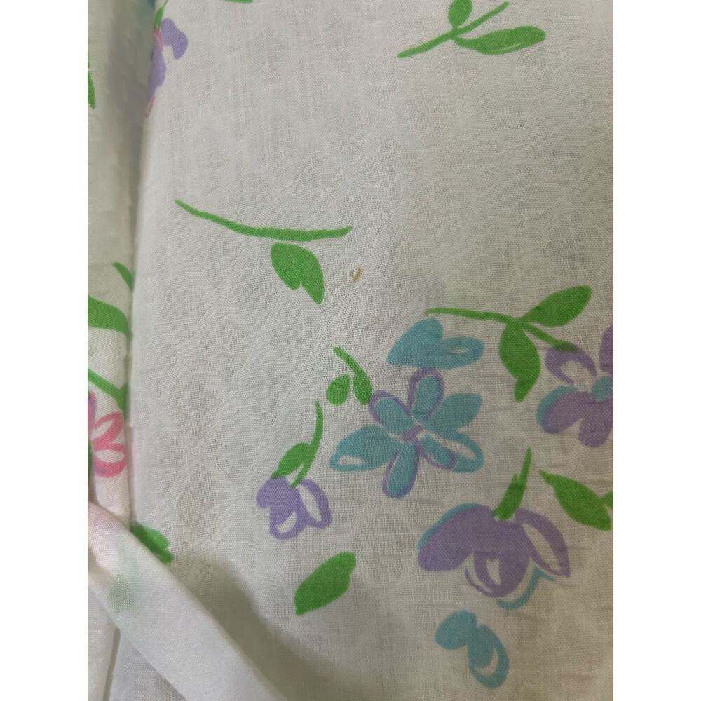 Vintage 70s Miss Elaine Floral Wrap Robe Maxi Dress Ruffle Cottagecore Large - Picture 5 of 11